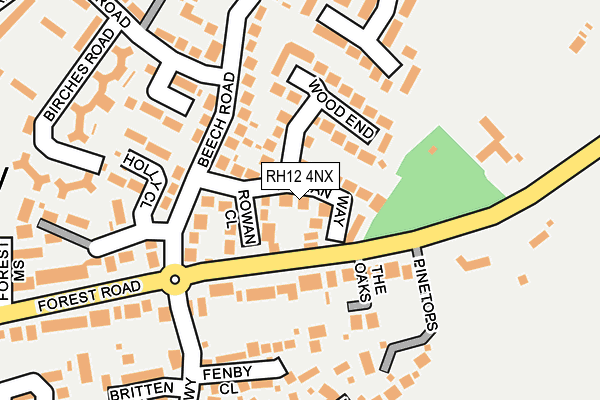 RH12 4NX map - OS OpenMap – Local (Ordnance Survey)