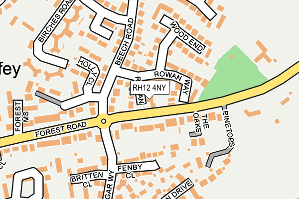 RH12 4NY map - OS OpenMap – Local (Ordnance Survey)