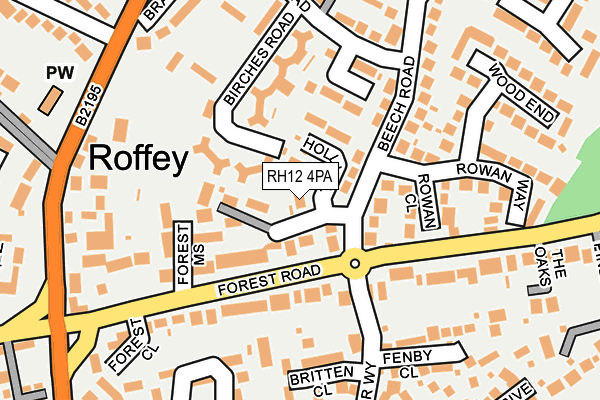 RH12 4PA map - OS OpenMap – Local (Ordnance Survey)