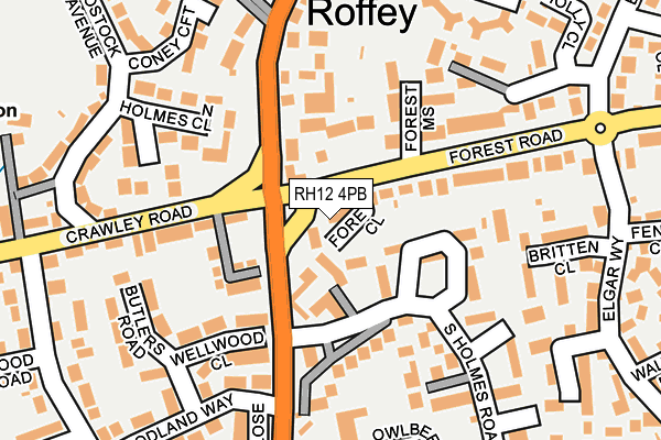 RH12 4PB map - OS OpenMap – Local (Ordnance Survey)