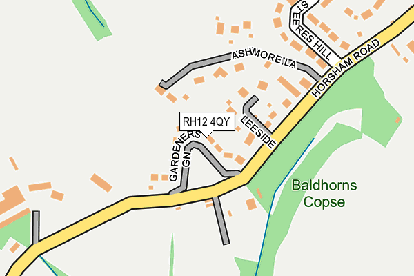 RH12 4QY map - OS OpenMap – Local (Ordnance Survey)