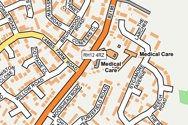 RH12 4RZ map - OS OpenMap – Local (Ordnance Survey)