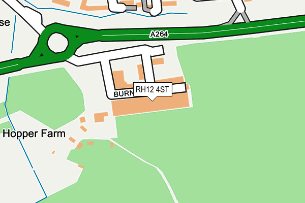RH12 4ST map - OS OpenMap – Local (Ordnance Survey)