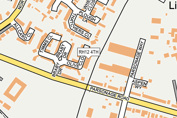 RH12 4TH map - OS OpenMap – Local (Ordnance Survey)