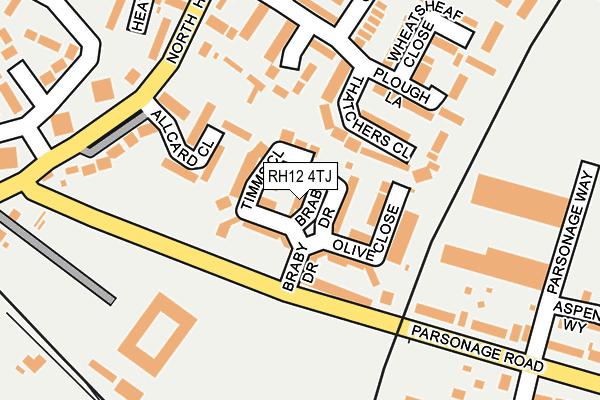 RH12 4TJ map - OS OpenMap – Local (Ordnance Survey)