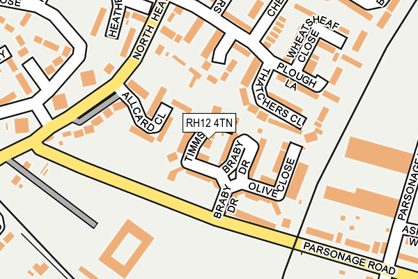 RH12 4TN map - OS OpenMap – Local (Ordnance Survey)