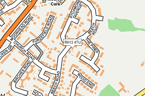 RH12 4TU map - OS OpenMap – Local (Ordnance Survey)