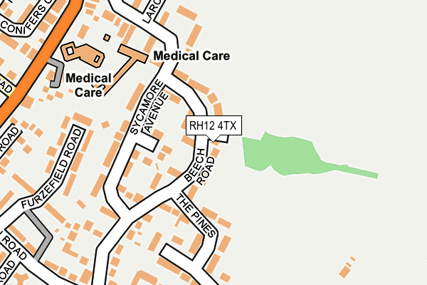 RH12 4TX map - OS OpenMap – Local (Ordnance Survey)