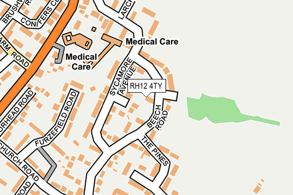 RH12 4TY map - OS OpenMap – Local (Ordnance Survey)