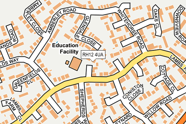 RH12 4UA map - OS OpenMap – Local (Ordnance Survey)