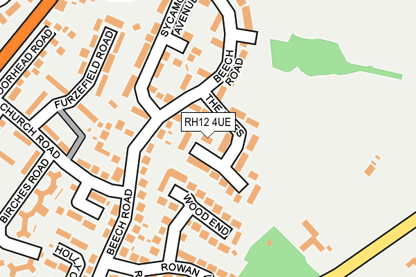 RH12 4UE map - OS OpenMap – Local (Ordnance Survey)