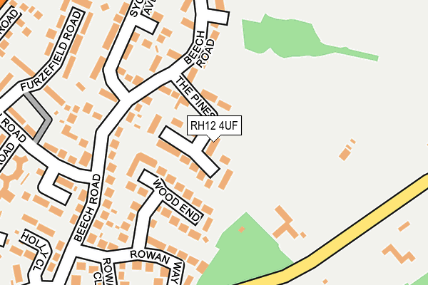 RH12 4UF map - OS OpenMap – Local (Ordnance Survey)