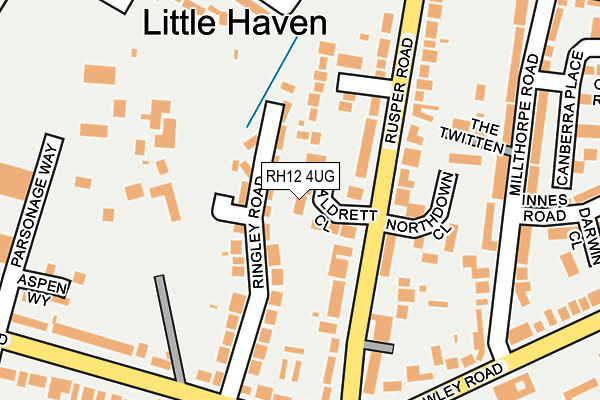 RH12 4UG map - OS OpenMap – Local (Ordnance Survey)