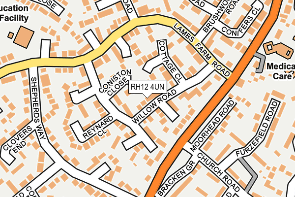 RH12 4UN map - OS OpenMap – Local (Ordnance Survey)