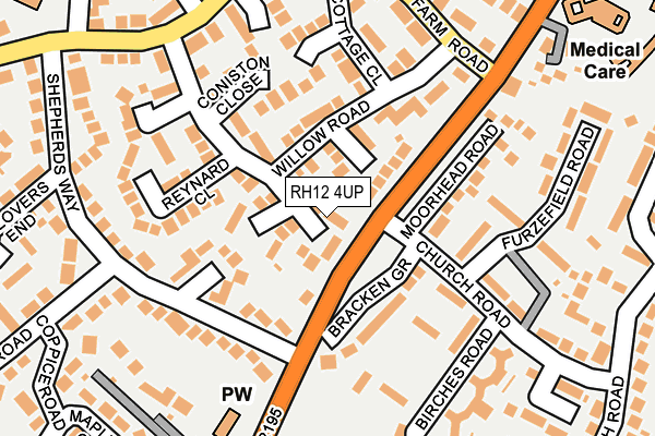 RH12 4UP map - OS OpenMap – Local (Ordnance Survey)