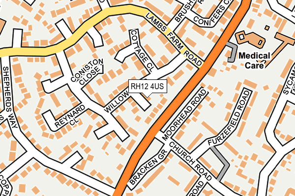 RH12 4US map - OS OpenMap – Local (Ordnance Survey)