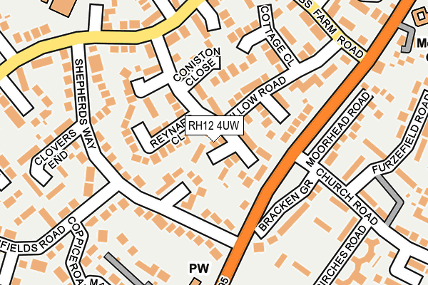 RH12 4UW map - OS OpenMap – Local (Ordnance Survey)
