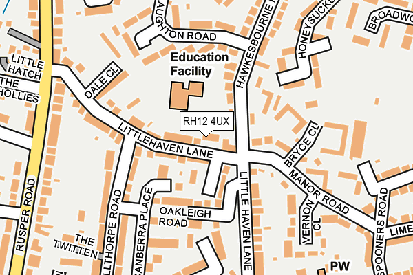 RH12 4UX map - OS OpenMap – Local (Ordnance Survey)