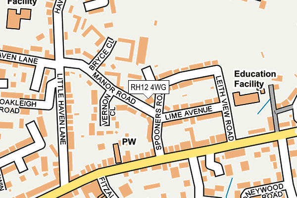 RH12 4WG map - OS OpenMap – Local (Ordnance Survey)