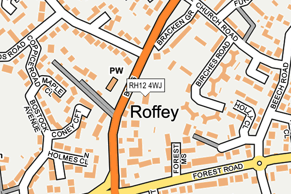 RH12 4WJ map - OS OpenMap – Local (Ordnance Survey)