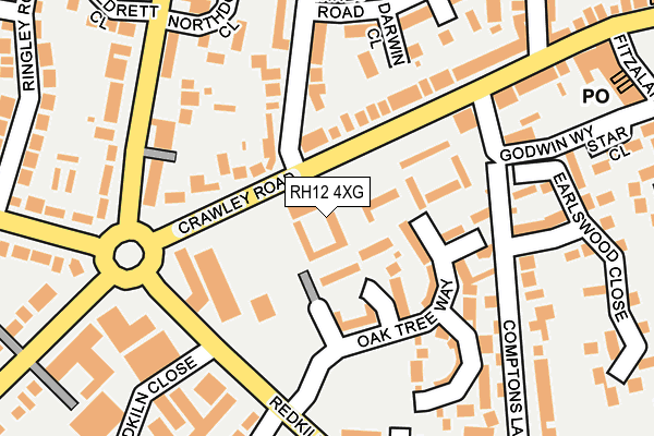 RH12 4XG map - OS OpenMap – Local (Ordnance Survey)