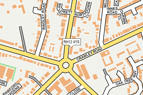RH12 4YS map - OS OpenMap – Local (Ordnance Survey)