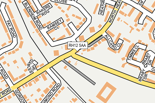 RH12 5AA map - OS OpenMap – Local (Ordnance Survey)