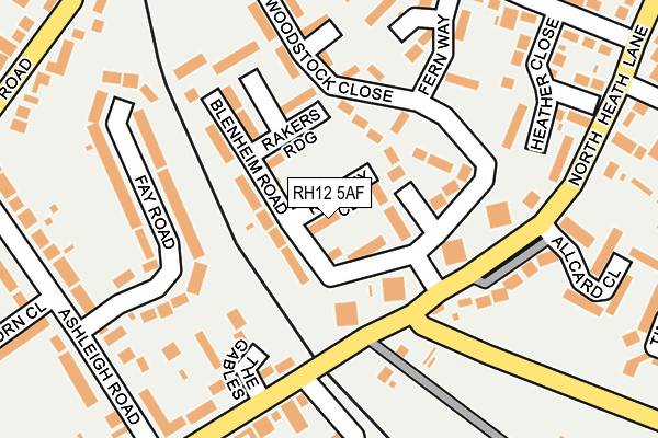RH12 5AF map - OS OpenMap – Local (Ordnance Survey)