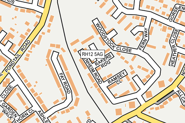 RH12 5AG map - OS OpenMap – Local (Ordnance Survey)