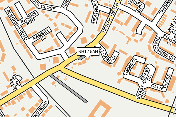 RH12 5AH map - OS OpenMap – Local (Ordnance Survey)