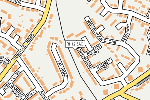 RH12 5AQ map - OS OpenMap – Local (Ordnance Survey)