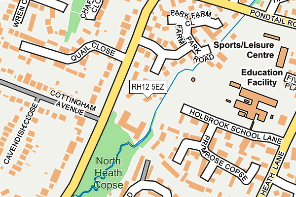 RH12 5EZ map - OS OpenMap – Local (Ordnance Survey)