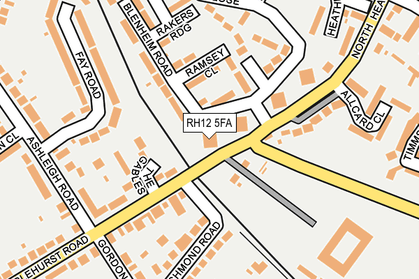 RH12 5FA map - OS OpenMap – Local (Ordnance Survey)