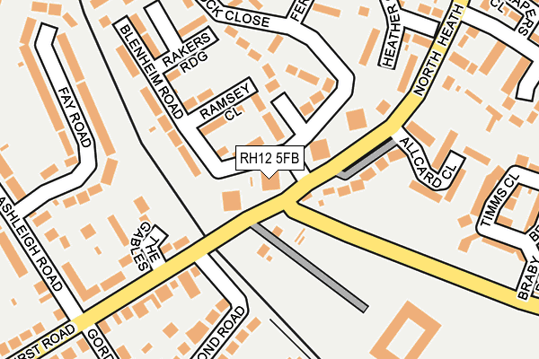 RH12 5FB map - OS OpenMap – Local (Ordnance Survey)