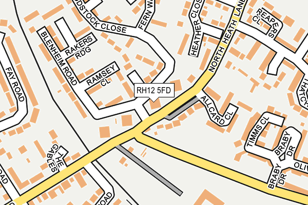 RH12 5FD map - OS OpenMap – Local (Ordnance Survey)