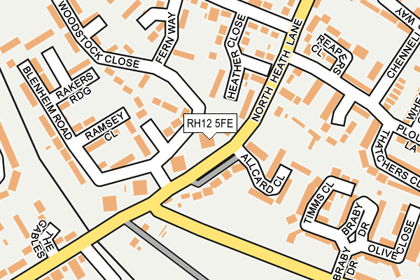 RH12 5FE map - OS OpenMap – Local (Ordnance Survey)