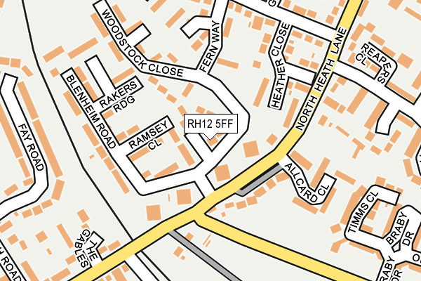 RH12 5FF map - OS OpenMap – Local (Ordnance Survey)