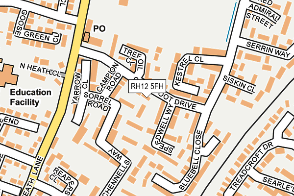 RH12 5FH map - OS OpenMap – Local (Ordnance Survey)