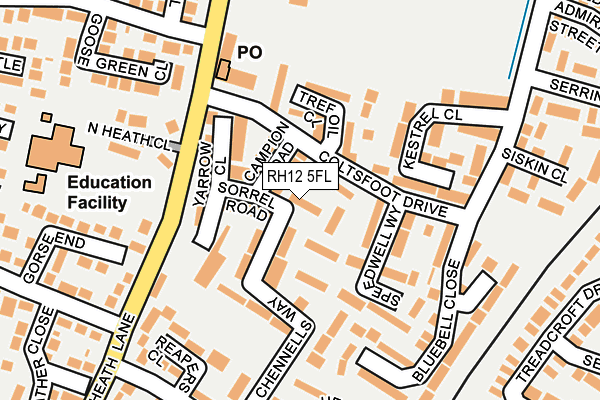RH12 5FL map - OS OpenMap – Local (Ordnance Survey)