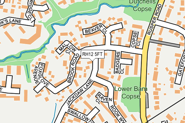 RH12 5FT map - OS OpenMap – Local (Ordnance Survey)