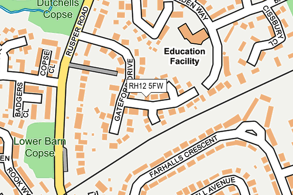 RH12 5FW map - OS OpenMap – Local (Ordnance Survey)