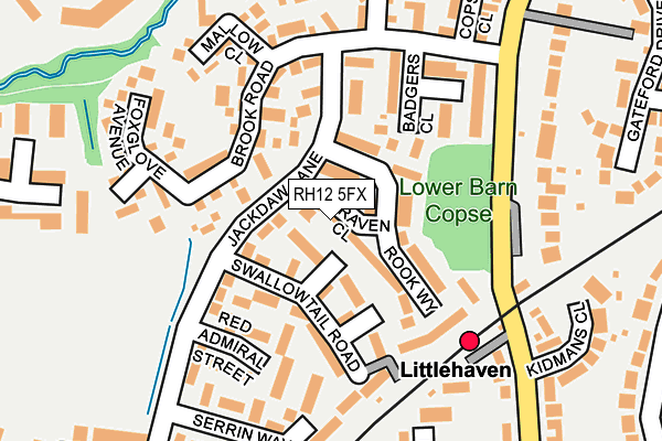 RH12 5FX map - OS OpenMap – Local (Ordnance Survey)