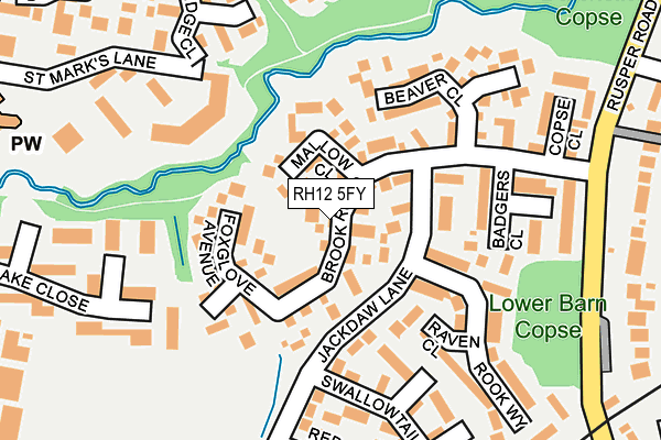 RH12 5FY map - OS OpenMap – Local (Ordnance Survey)