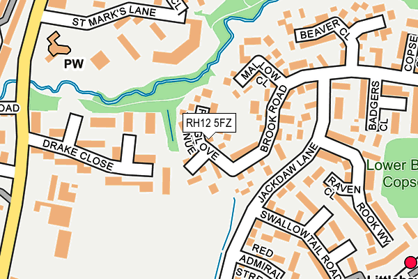 RH12 5FZ map - OS OpenMap – Local (Ordnance Survey)