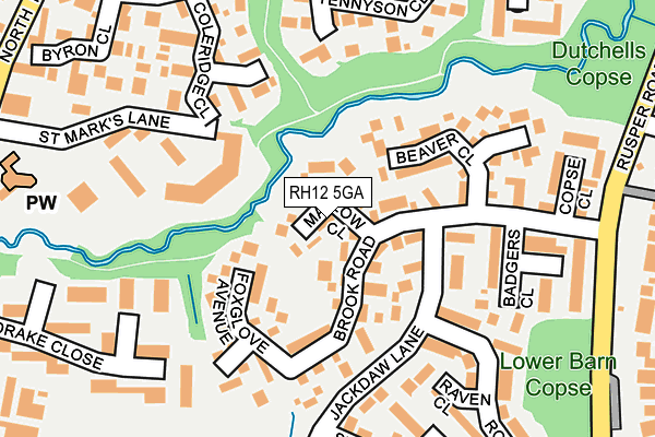RH12 5GA map - OS OpenMap – Local (Ordnance Survey)