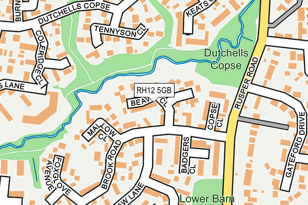 RH12 5GB map - OS OpenMap – Local (Ordnance Survey)