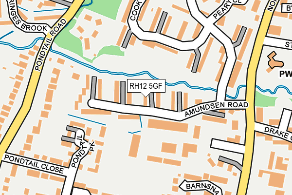 RH12 5GF map - OS OpenMap – Local (Ordnance Survey)