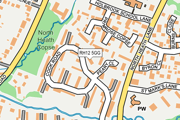 RH12 5GG map - OS OpenMap – Local (Ordnance Survey)