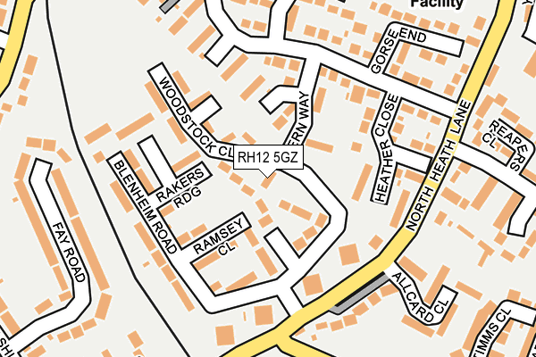 RH12 5GZ map - OS OpenMap – Local (Ordnance Survey)