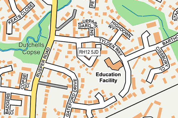 RH12 5JD map - OS OpenMap – Local (Ordnance Survey)